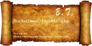 Bucheimer Teodózia névjegykártya